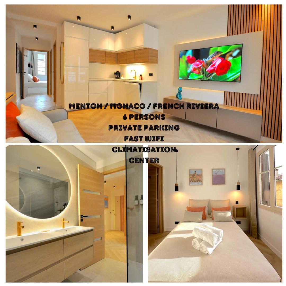 Monaco # Menton - 6 Persons - 2 Bedrooms - Full Renovated - Private Parking - Hypercenter - Clim - Beach And Sun Ментона Екстериор снимка